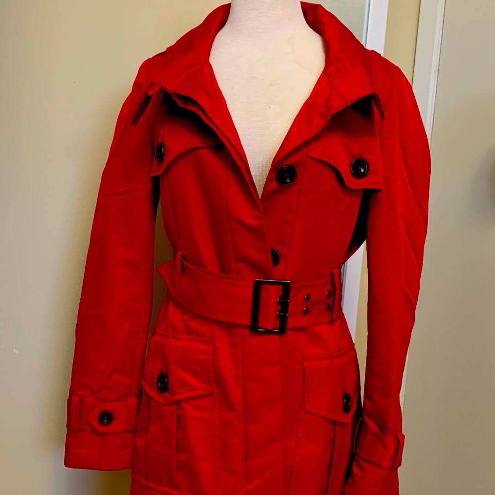 Red trench coat